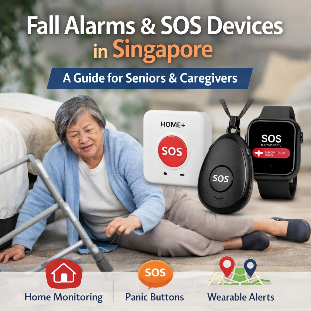 Elderly fall alarm and SOS panic button pendant for seniors in Singapore