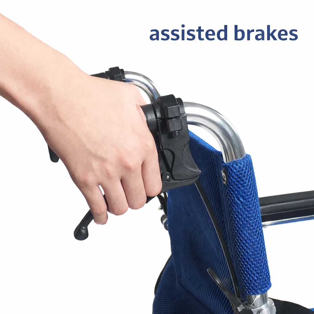 Elfigo Lightweight foldable aluminium Wheelchair assisted brakes Singapore