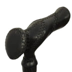 Agegracefully Black Leather Wrapping for Ergonomic Handle Smart Walking Stick