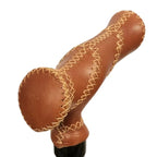 Agegracefully Brown Leather Wrapping for Ergonomic Handle Smart Walking Stick
