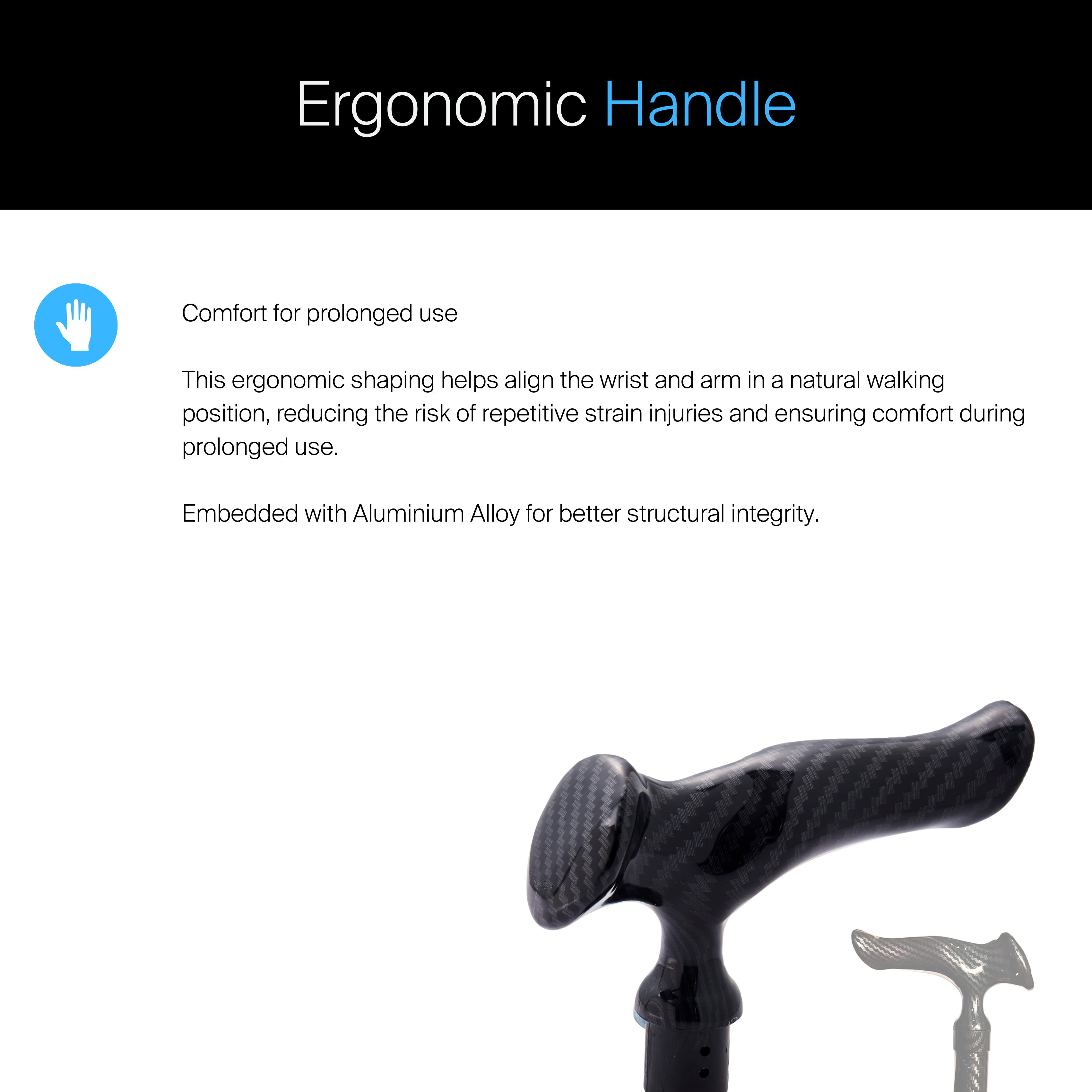 Agegracefully Ergonomic Handle for Smart Walking Stick Singapore Features