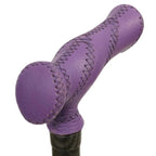 Agegracefully Purple Leather-Wrapping for Ergonomic Handle Smart Walking Stick