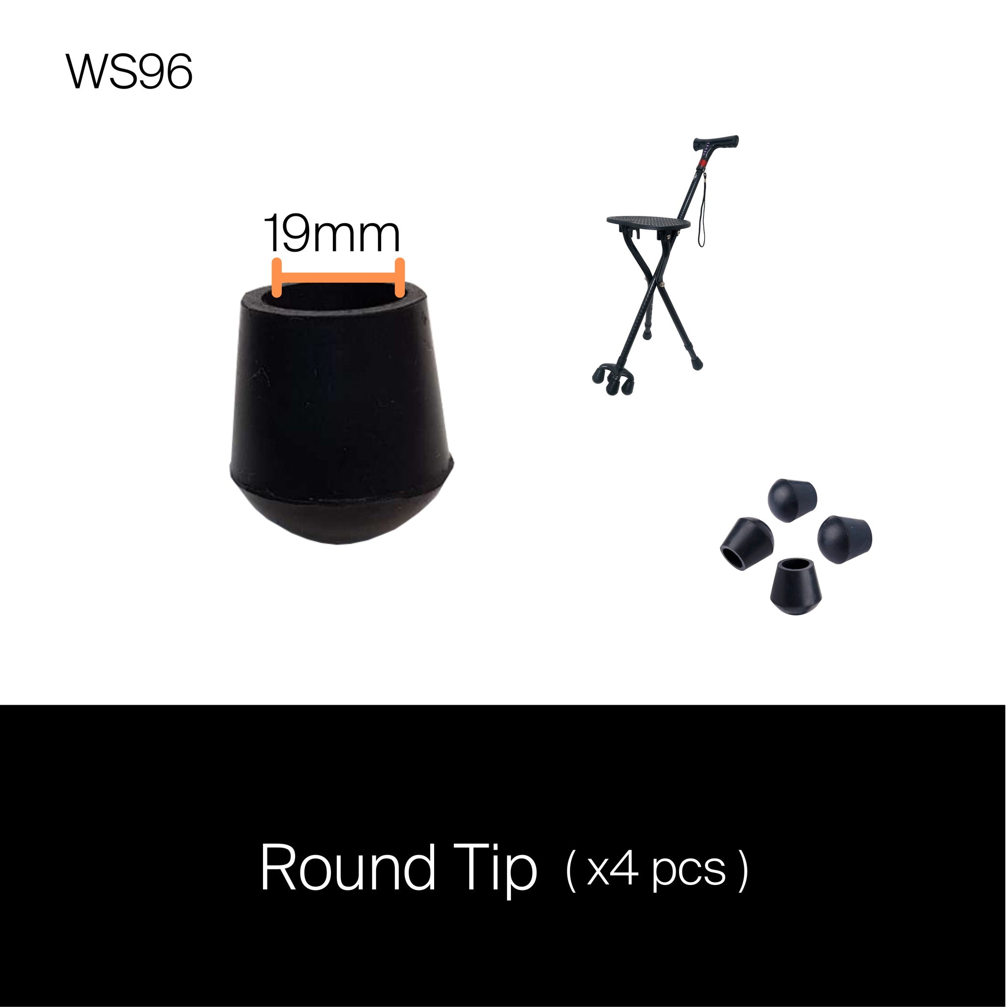 Agegracefully Round Tip for Chairplus with measurements WS96