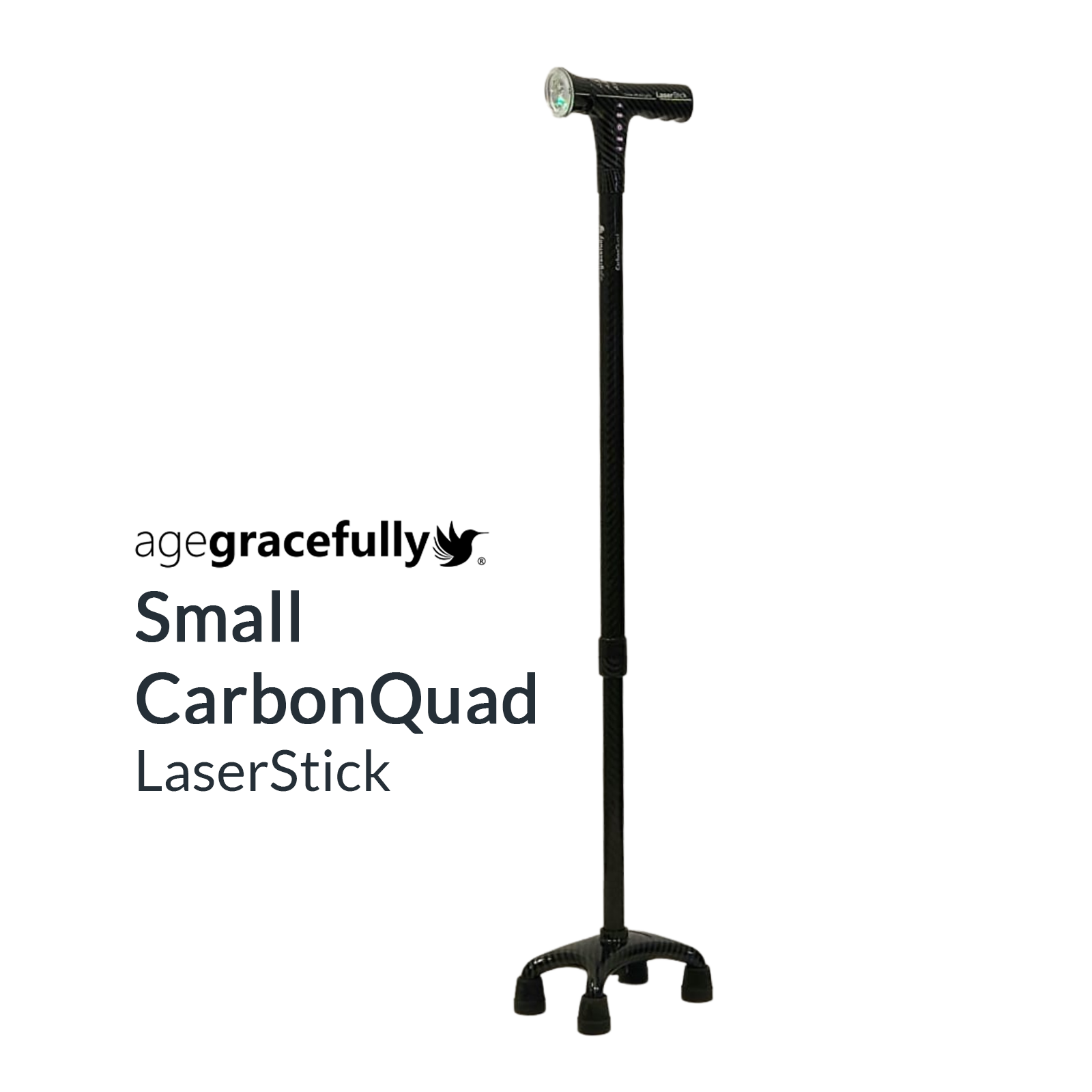 Agegracefully Small CarbonQuad LaserStick Smart Walking Stick Singapore