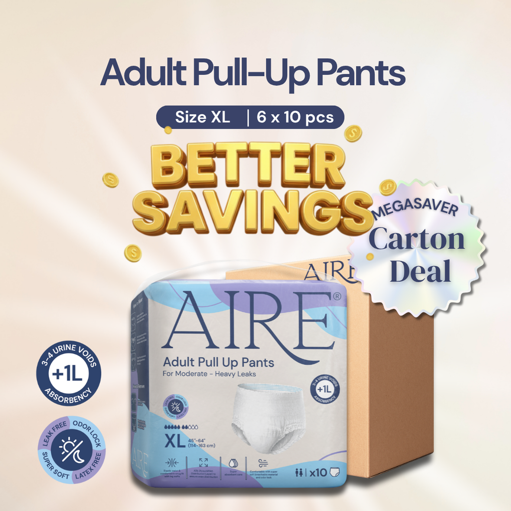 Aire Adult Pull Up Pants Diapers Carton Deal Size XL 6x10 pieces