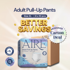 Aire Adult Pull Up Pants Diapers Carton Deal Size XL 6x10 pieces