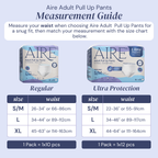 Aire Pull Up Pants Measurement Guide