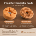 Daneeon Flexbth 360 portable bathing machine sponge and silicone head and their uses. 