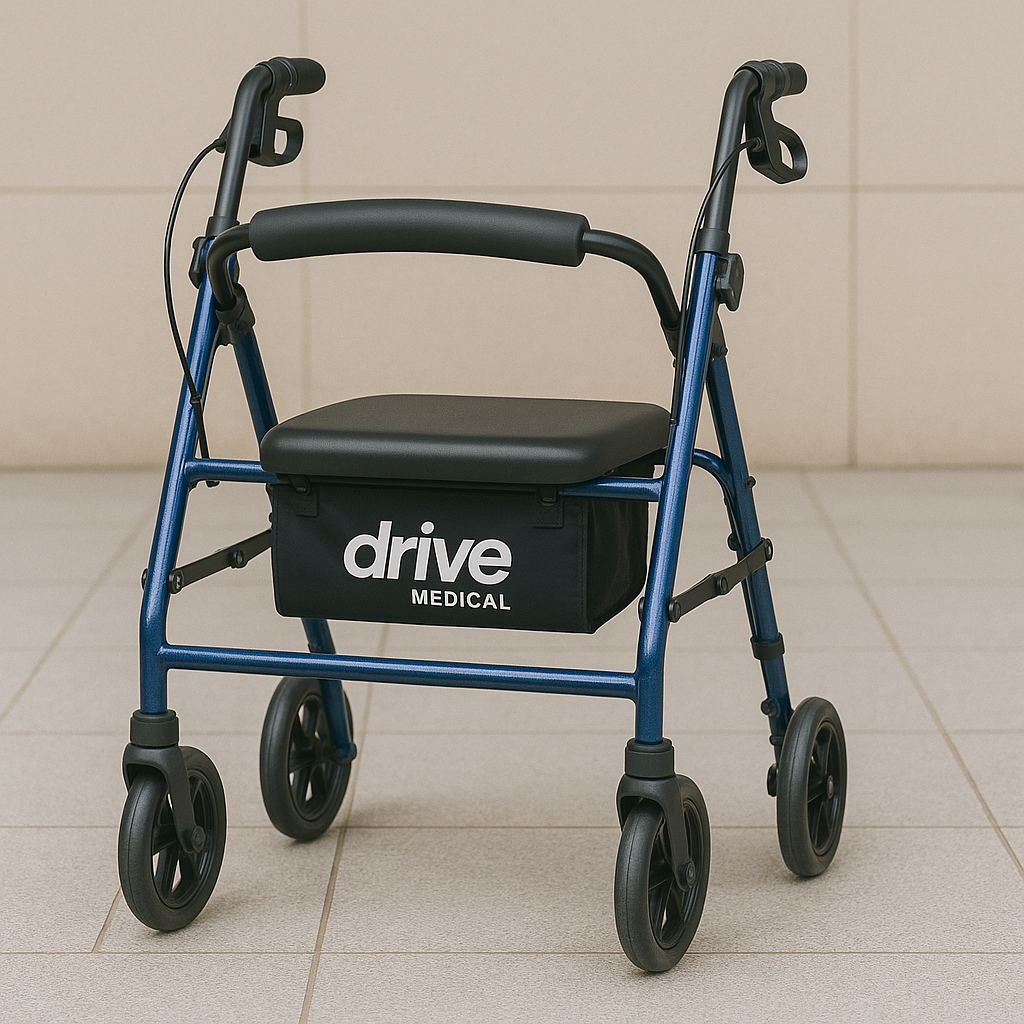 Drivex Rollator Walker with Seat – 4 Wheels [MOCK UP]