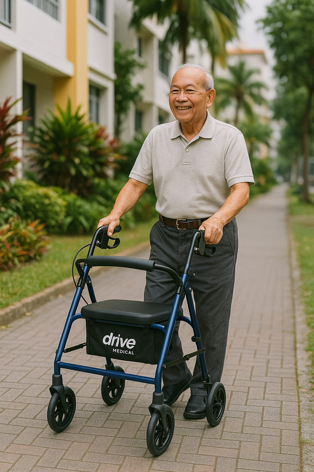 Drivex Rollator Walker with Seat – 4 Wheels [MOCK UP]