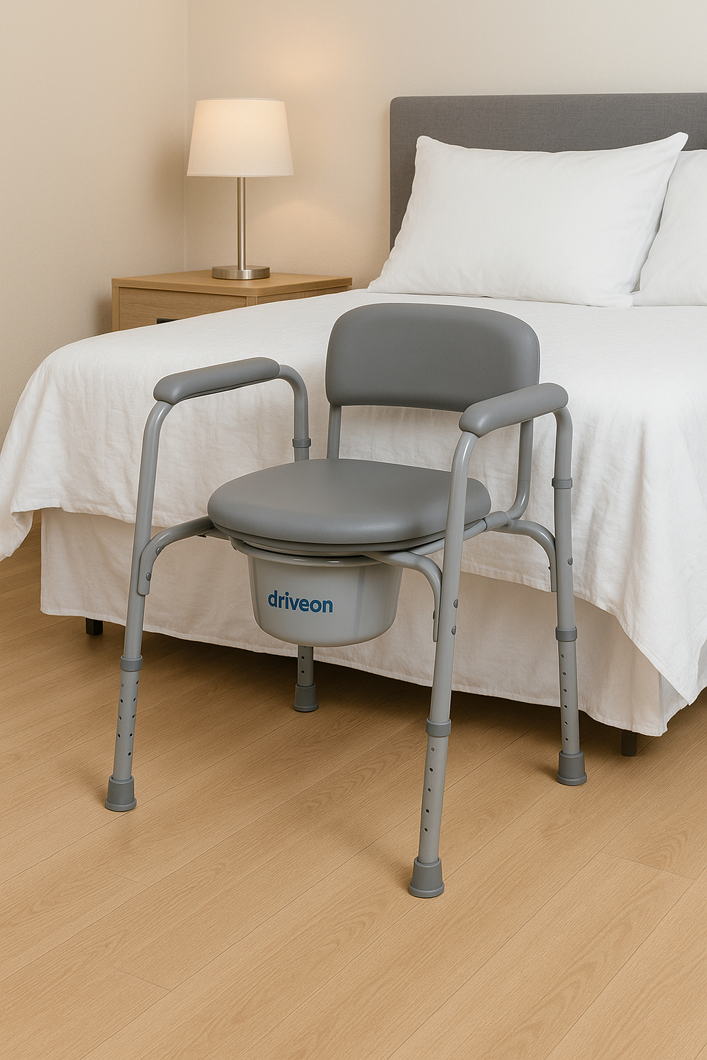 Driveon Deluxe Padded Commode Chair with Armrests [MOCK UP]