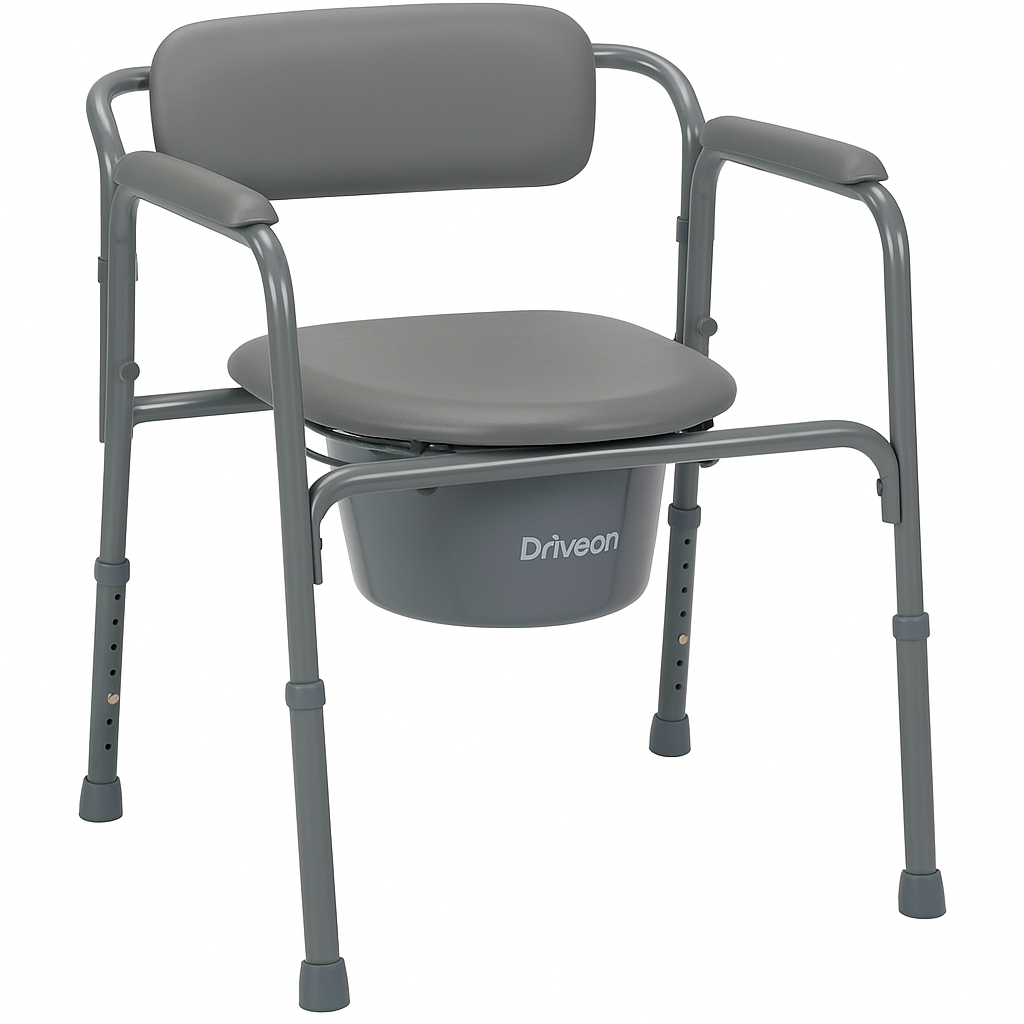 Driveon Deluxe Padded Commode Chair with Armrests [MOCK UP]