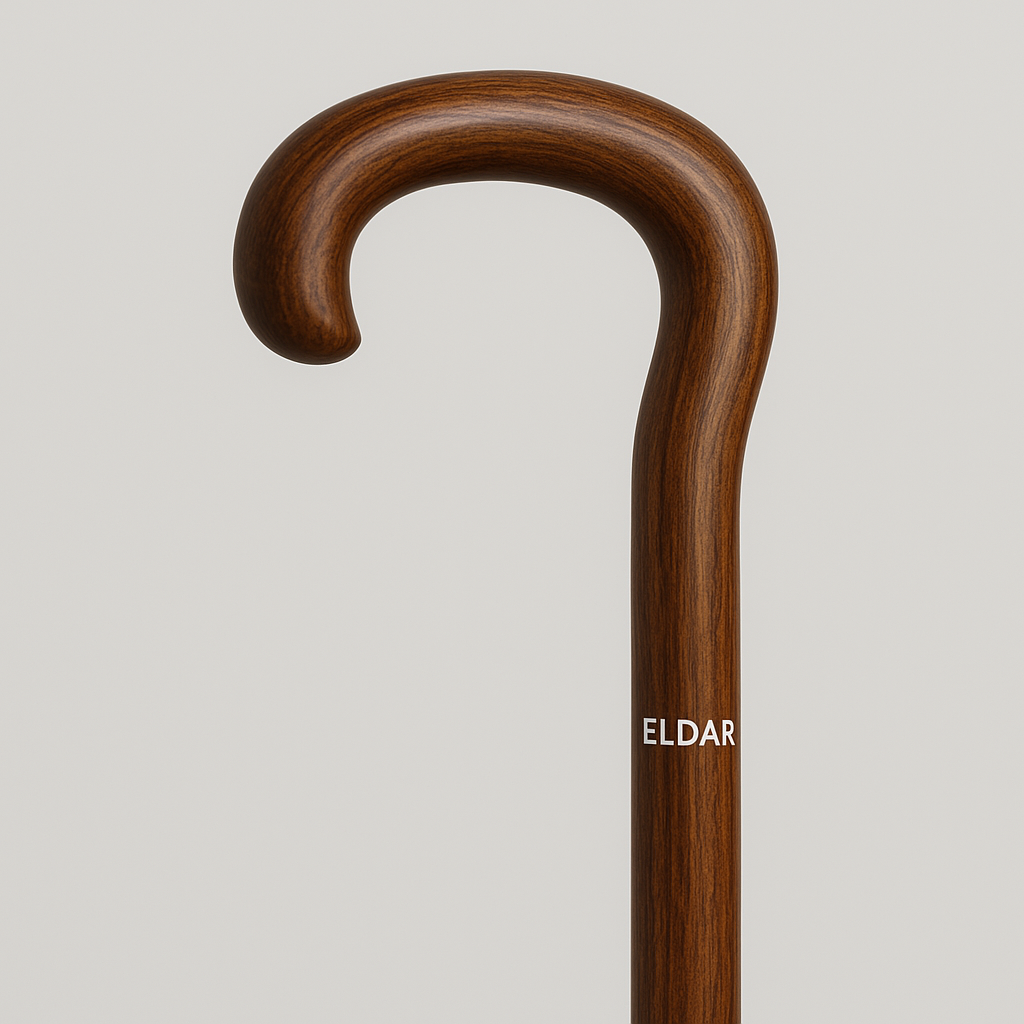 Eldar Wooden Walking Stick – Classic Curved Handle [MOCK UP]