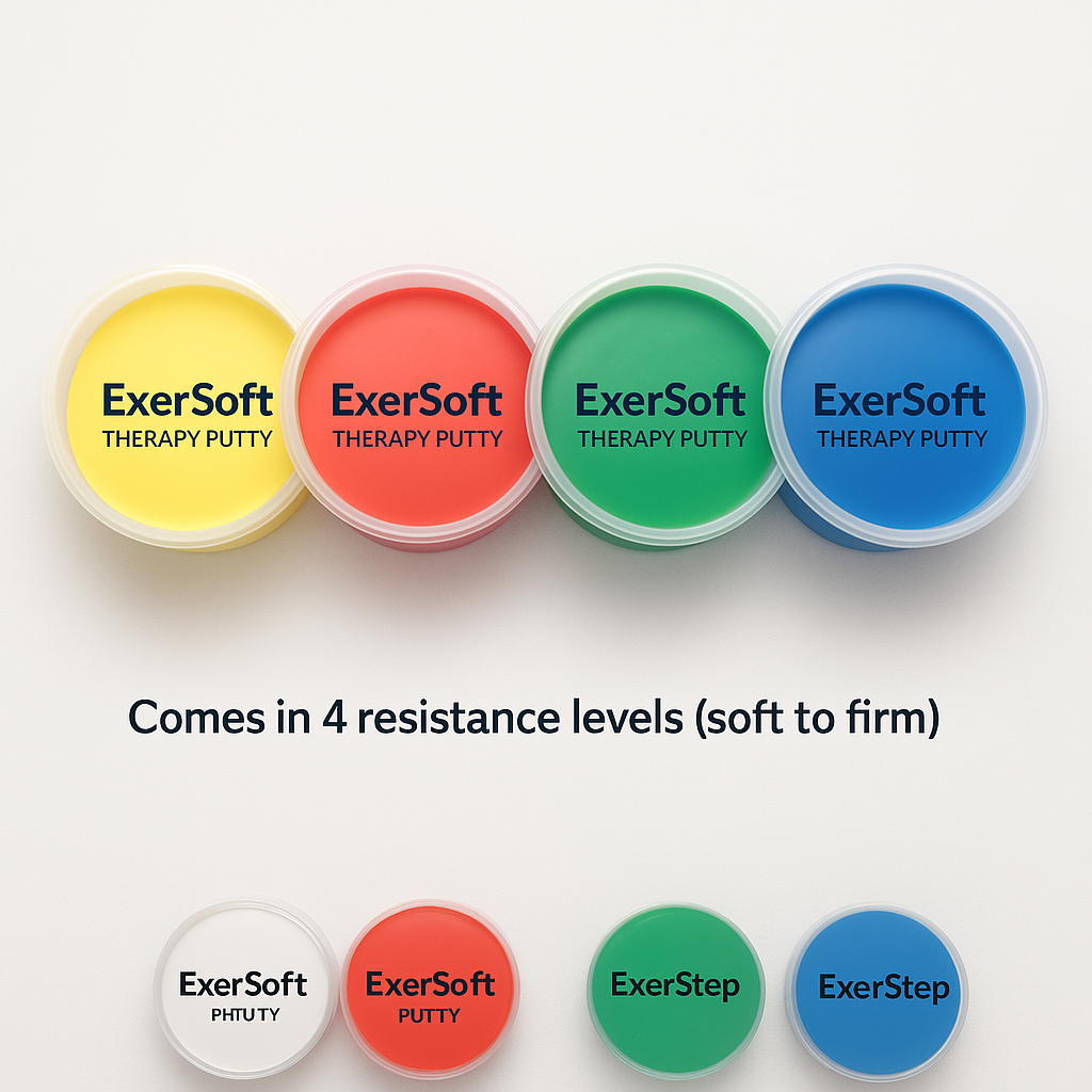 ExerSoft Therapy Putty Set – 4 Resistance Levels [MOCK UP]