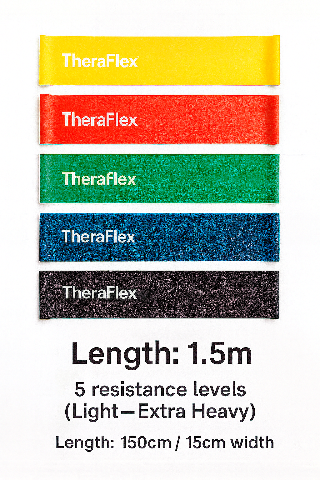 TheraFlex Resistance Band Set – Light to Extra Heavy [MOCK UP]
