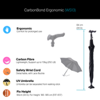 Agegracefully CarbonBond Ergonomic Smart Walking Stick with Umbrella Product Highlights