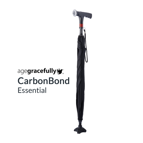 Agegracefully CarbonBond Essential Smart Walking Stick with umbrella