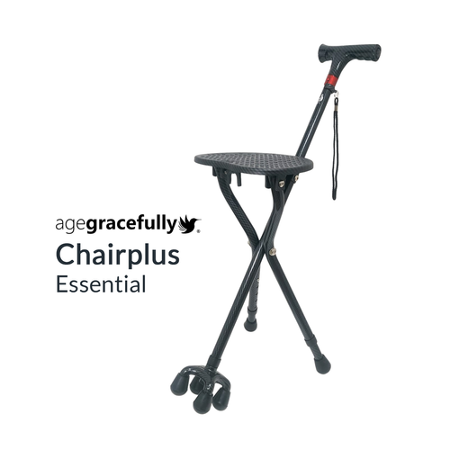Agegracefully Chairplus Essential Smart Walking Stick with Foldable Chair