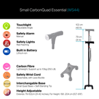 Agegracefully Essential Small CarbonQuad Smart Walking Stick Box Product Highlights