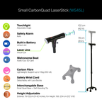 Agegracefully Small CarbonQuad LaserStick Smart Walking Stick (WS45L)