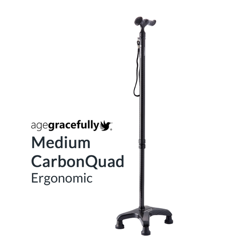 Agegracefully Ergonomic Medium CarbonQuad Smart Walking Stick Singapore