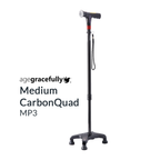 Agegracefully Medium CarbonQuad MP3 Smart Walking Stick Singapore