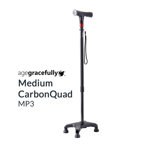 Agegracefully Medium CarbonQuad MP3 Smart Walking Stick Singapore