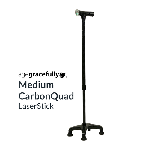 Agegracefully Medium CarbonQuad LaserStick Smart Walking Stick Singapore