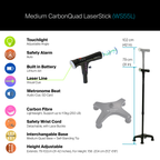 Agegracefully Medium CarbonQuad LaserStick Smart Walking Stick (WS55L)