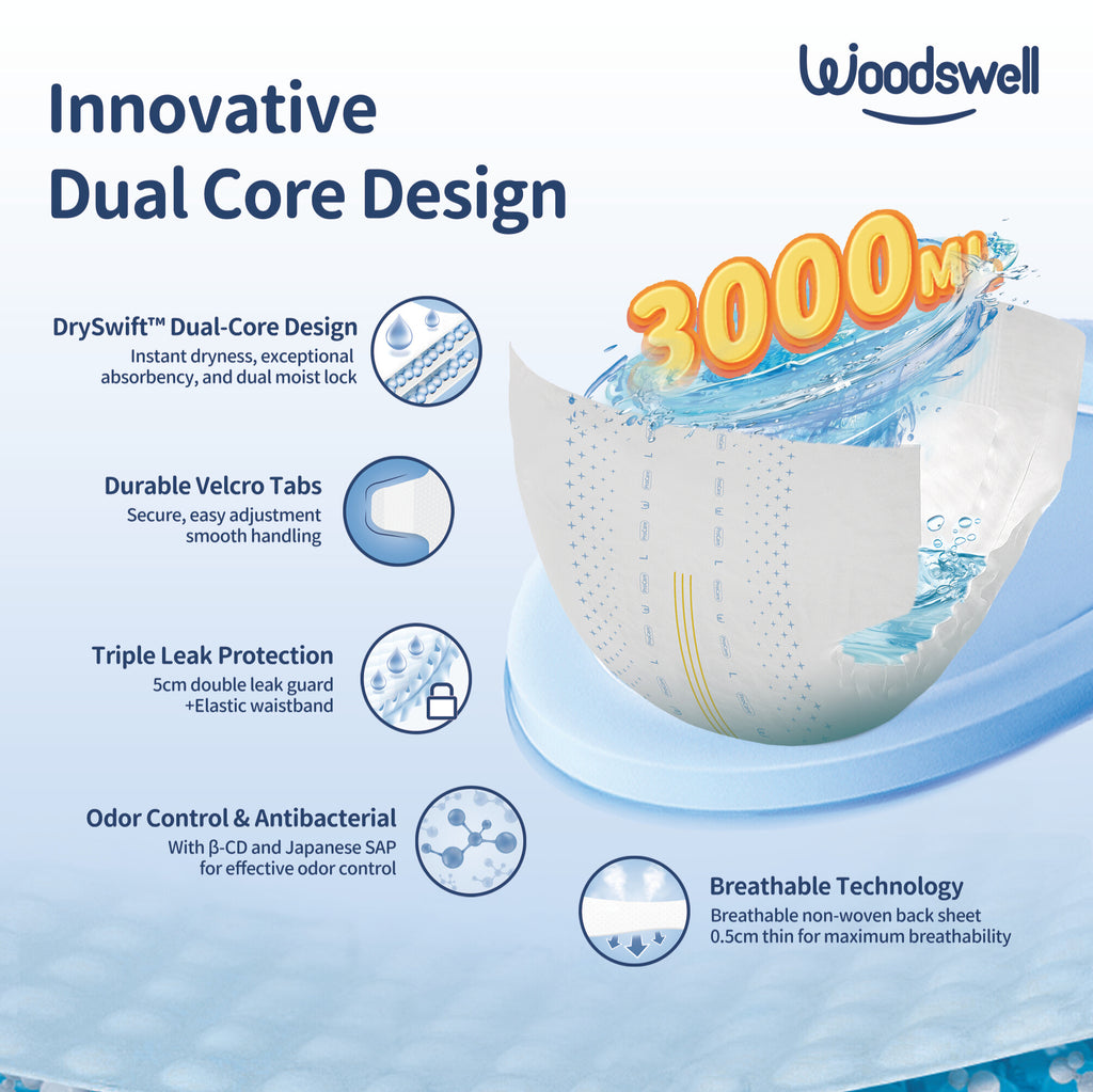 Woodswell Adult Tape Diapers (Super Absorbent >3L)