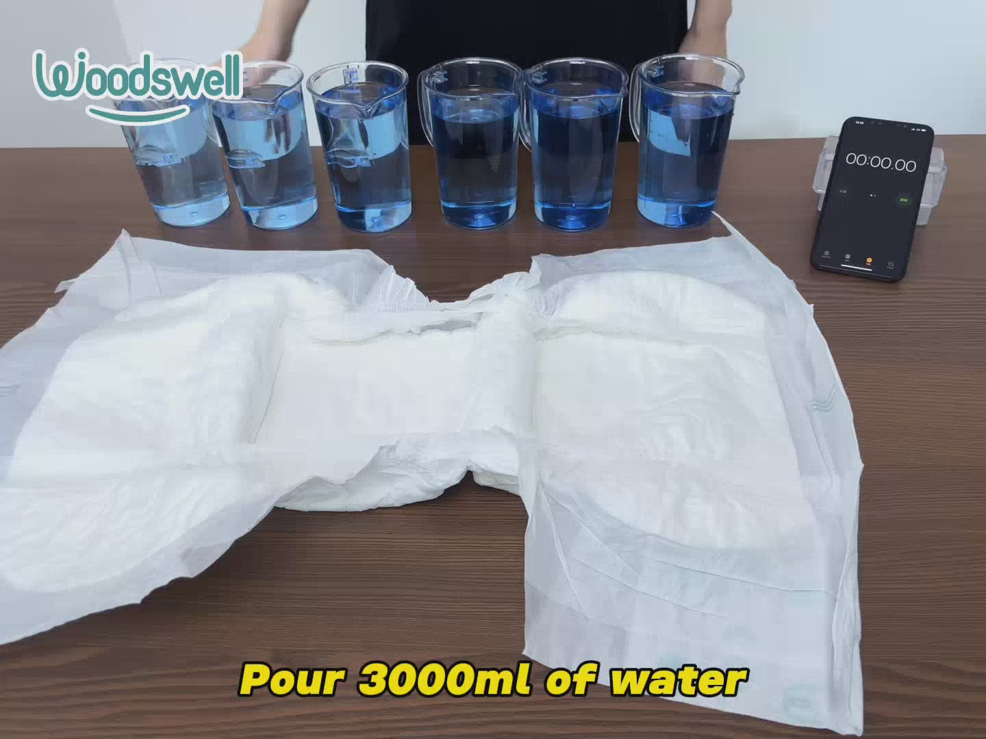 Woodswell Adult Diaper 3000ml Absorbency Test